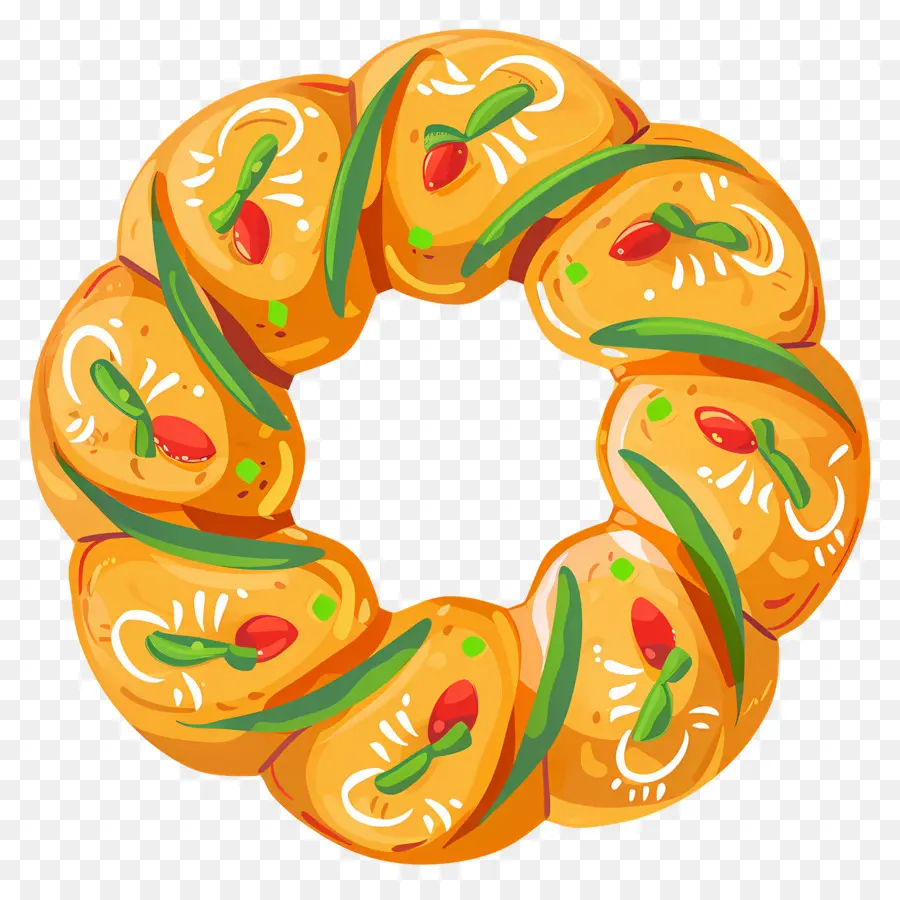 Pain De Noël Espagnol，Couronne De Pain Décorative PNG