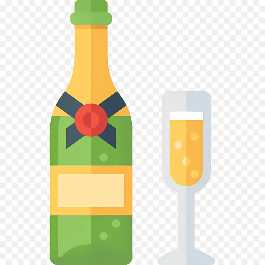 Bouteille De Champagne，Verre PNG