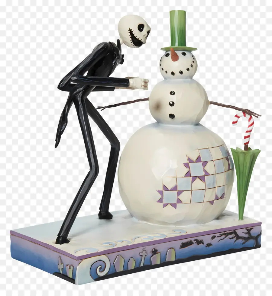 Jack Skellington，Squelette Avec Bonhomme De Neige PNG