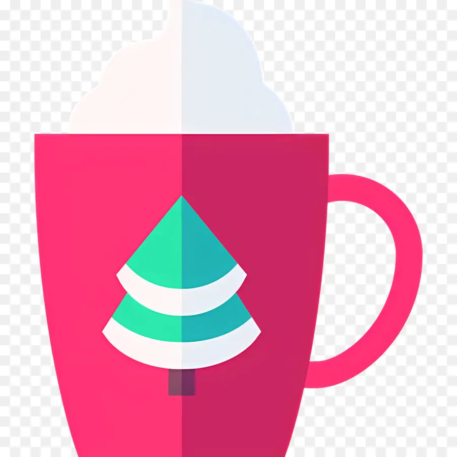 Chocolat Chaud De Noël，Mug Rouge Avec Arbre PNG