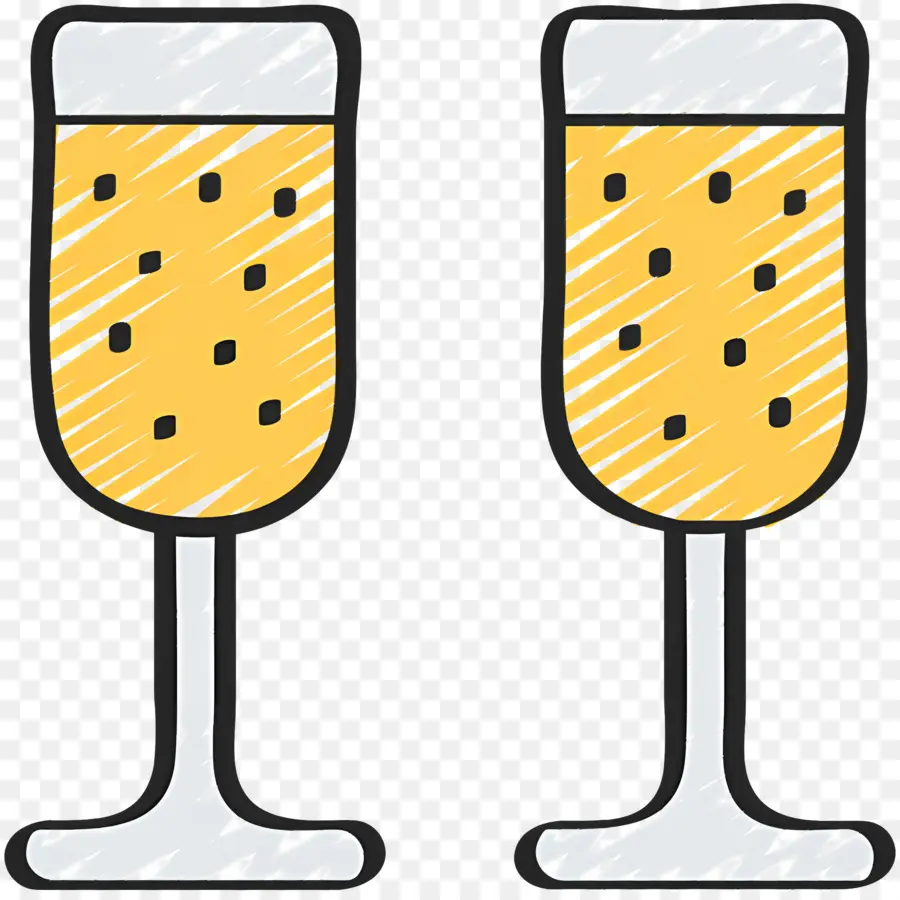 Verres à Champagne，Griller PNG