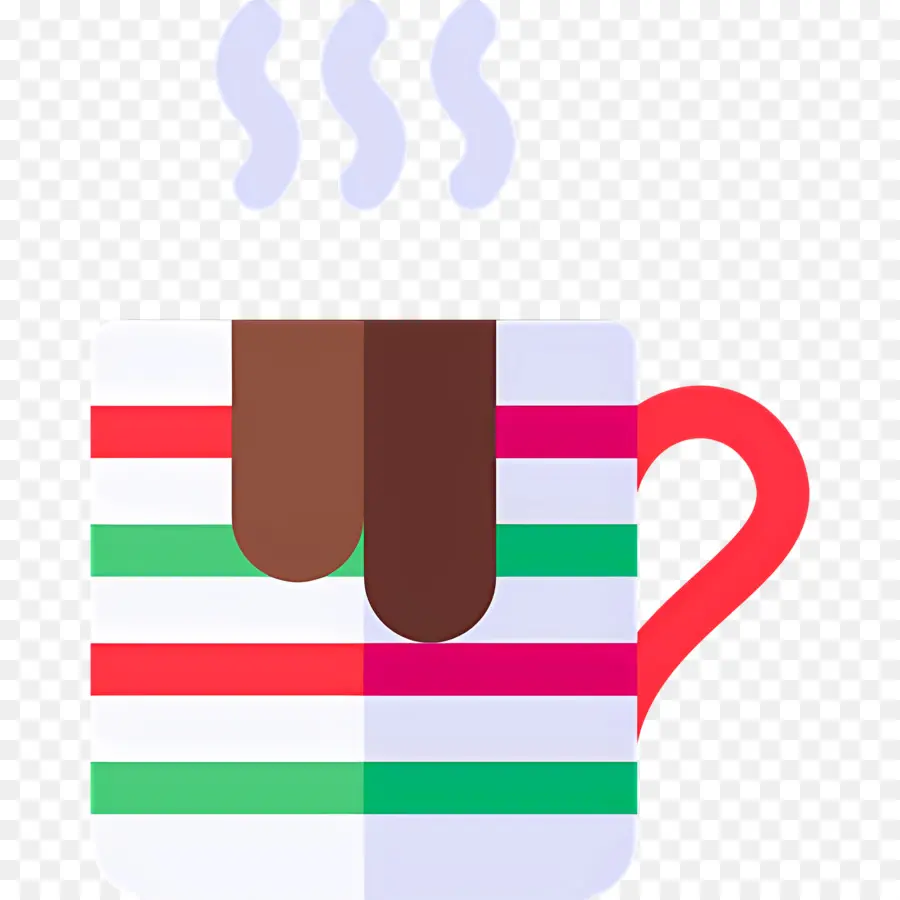 Chocolat Chaud De Noël，Mug Rayé Au Chocolat PNG