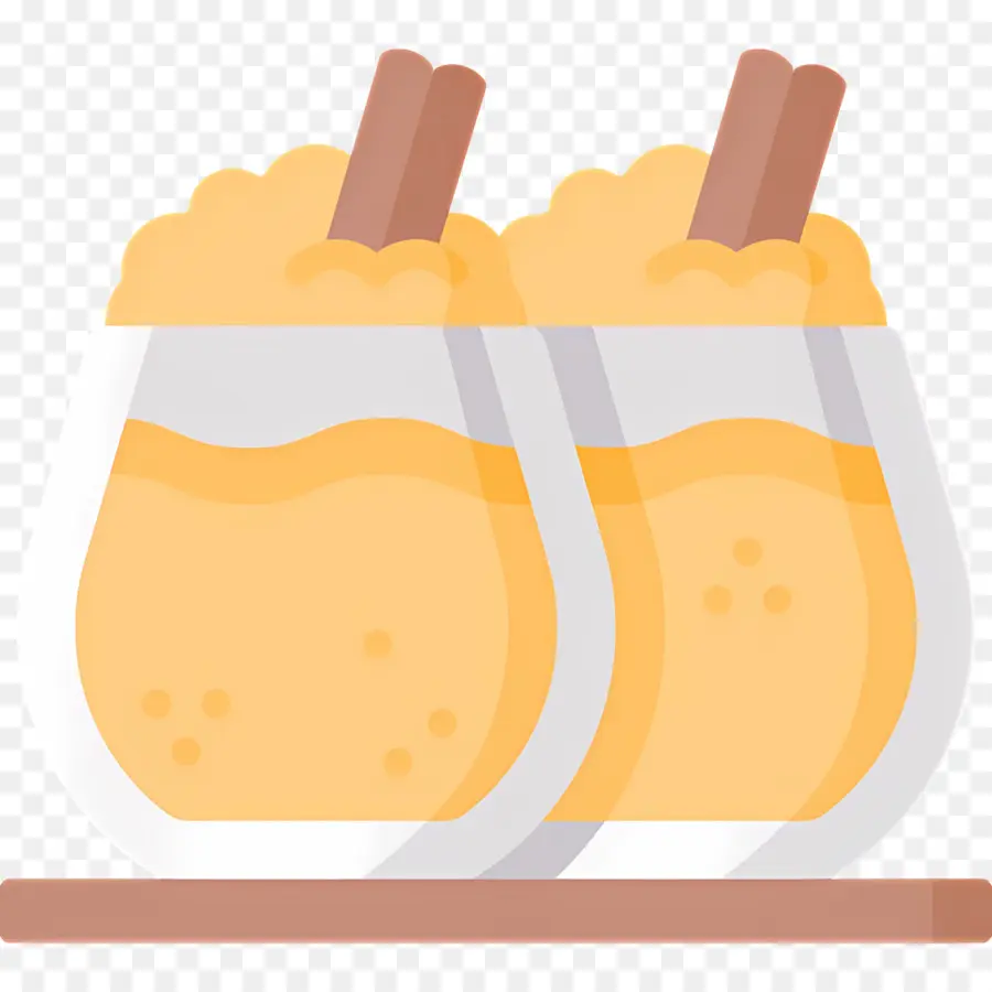 Lait De Poule，Deux Verres De Dessert PNG