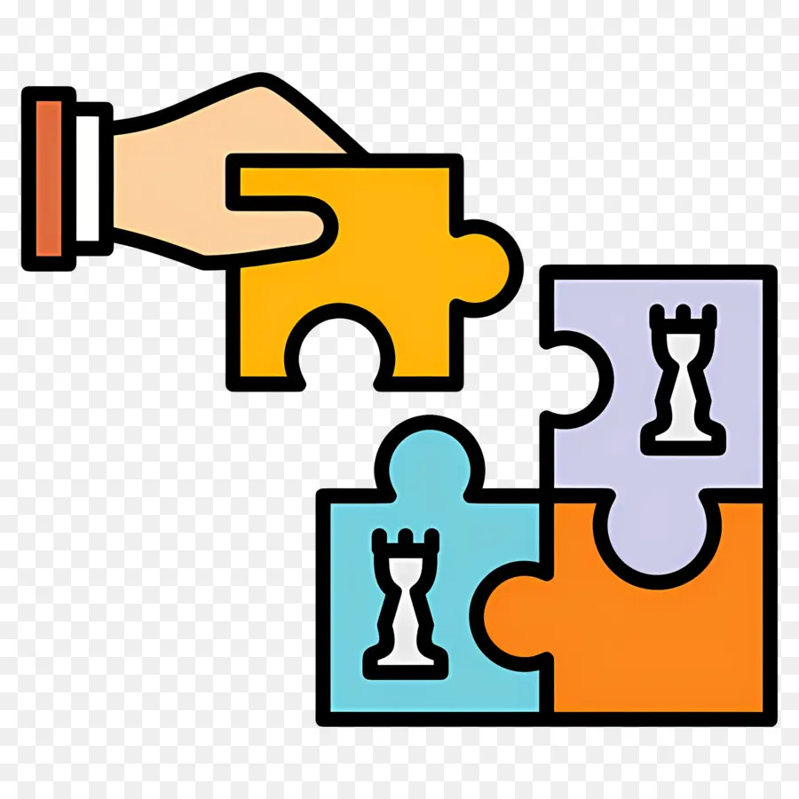 Collaboration，Main Avec Puzzle PNG