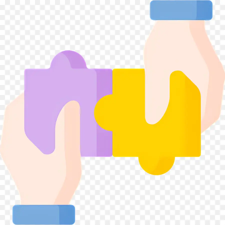 Collaboration，Mains Avec Des Pièces De Puzzle PNG