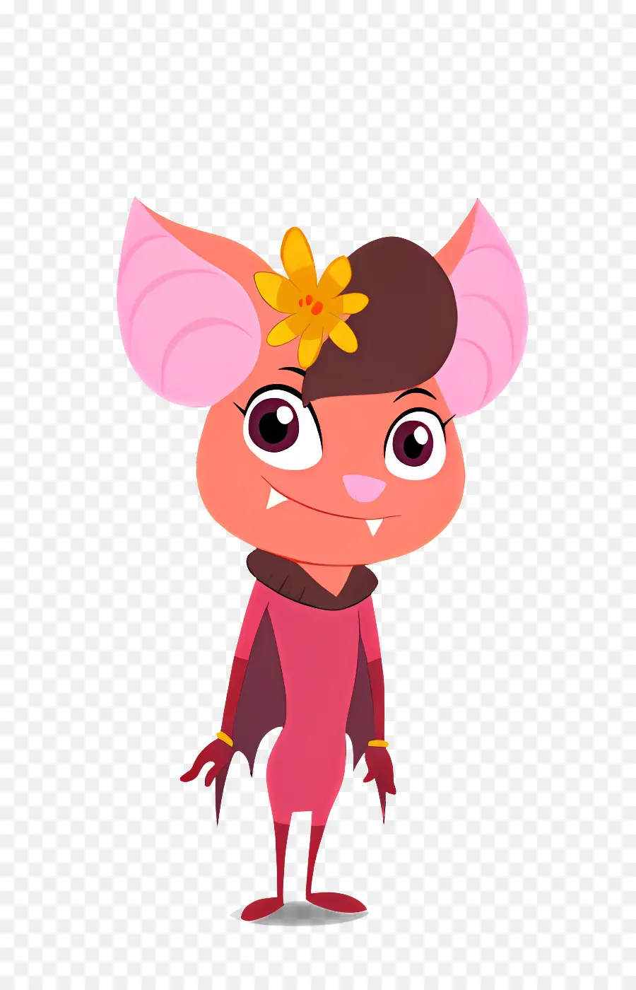 Personnage De Dessin Animé，Chauve Souris Rose PNG