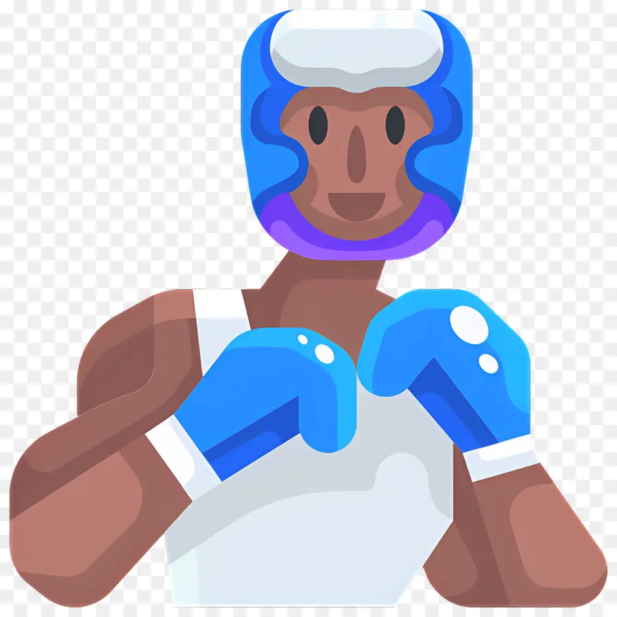 Combat De Boxe，Boxer Avec Gants Bleus PNG