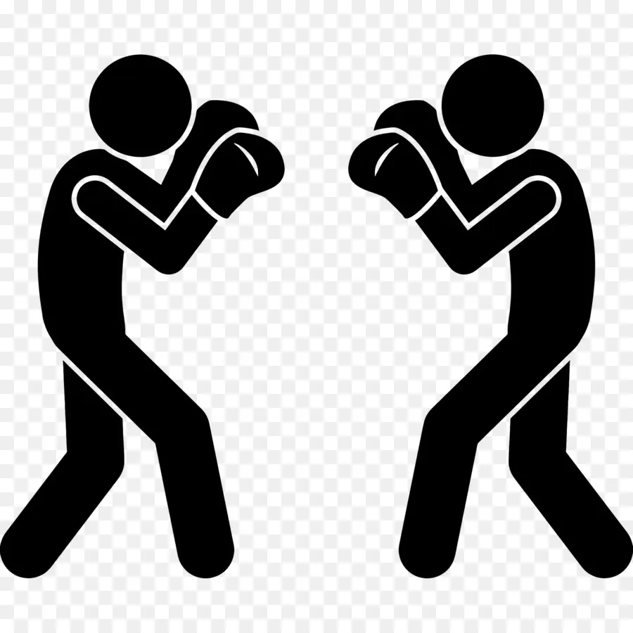 Combat De Boxe，Silhouettes De Boxe PNG