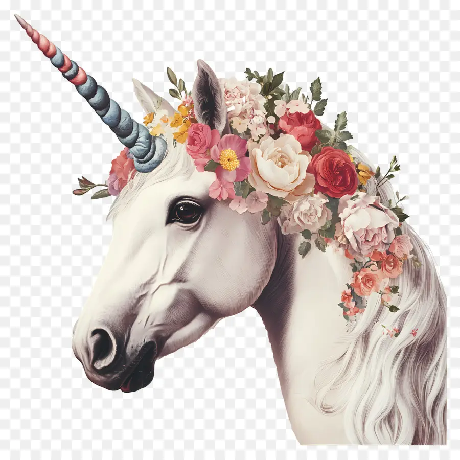 Licorne Florale，Licorne PNG