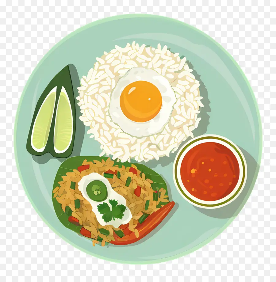 Nasi Goreng，Riz Et Oeuf Avec Sauce PNG