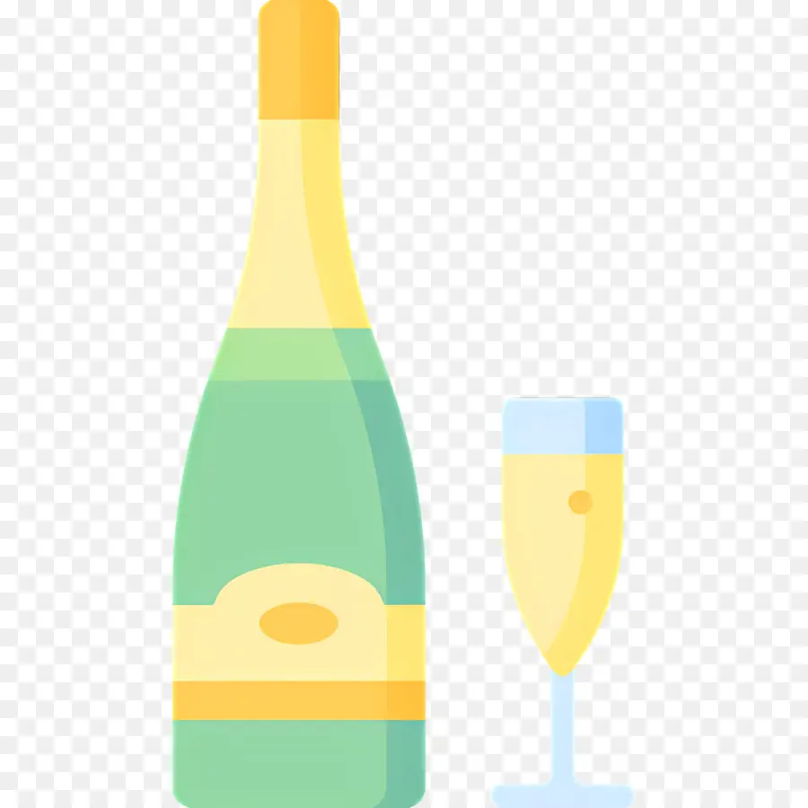 Bouteille De Champagne，Champagne Et Verre PNG