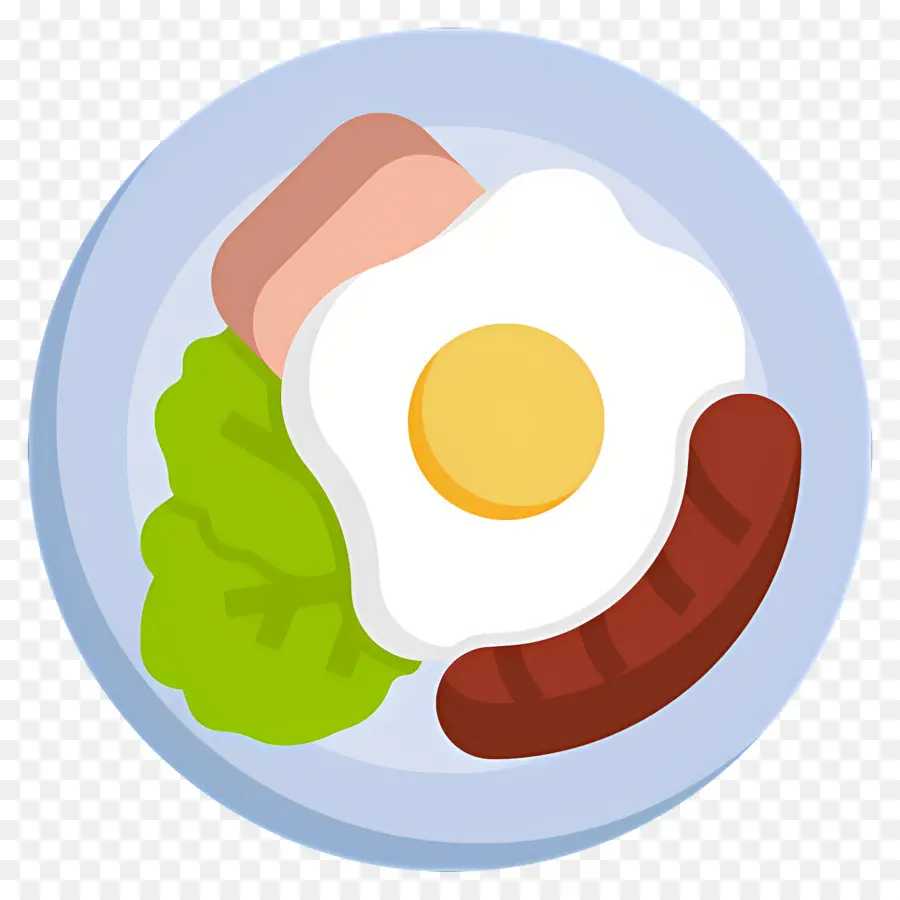 Bacon Et œufs，Assiette De Petit Déjeuner PNG