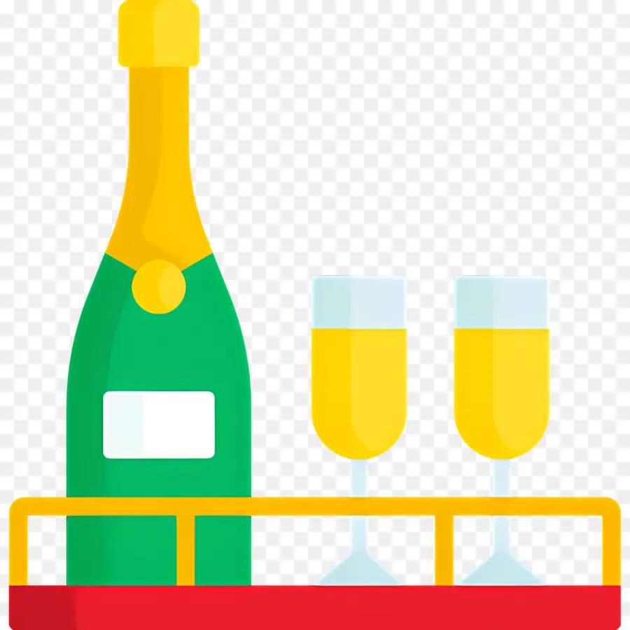 Bouteille De Champagne，Champagne Et Verre PNG