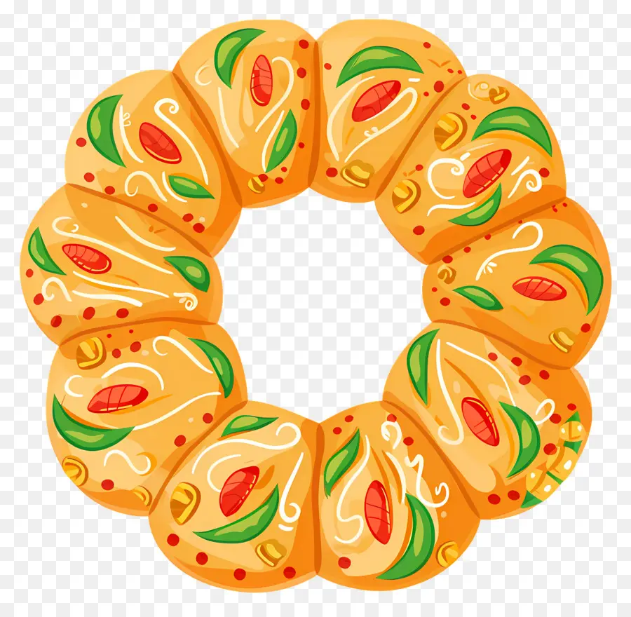 Pain De Noël Espagnol，Couronne De Pain Décorative PNG