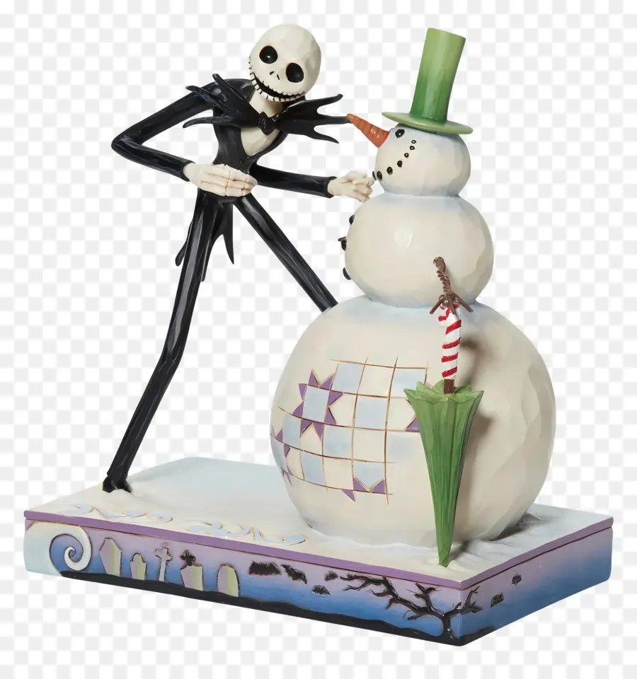 Jack Skellington，Squelette Avec Bonhomme De Neige PNG