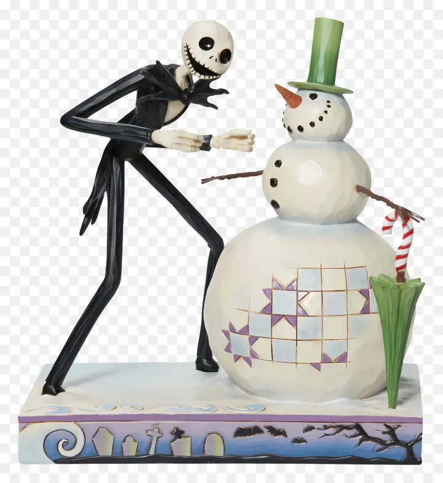 Jack Skellington，Squelette Avec Bonhomme De Neige PNG