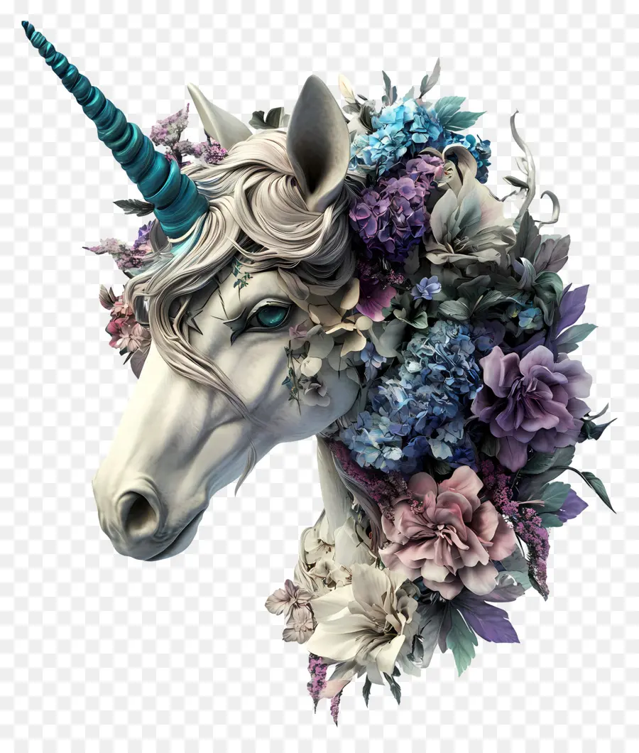 Licorne Florale，Licorne PNG