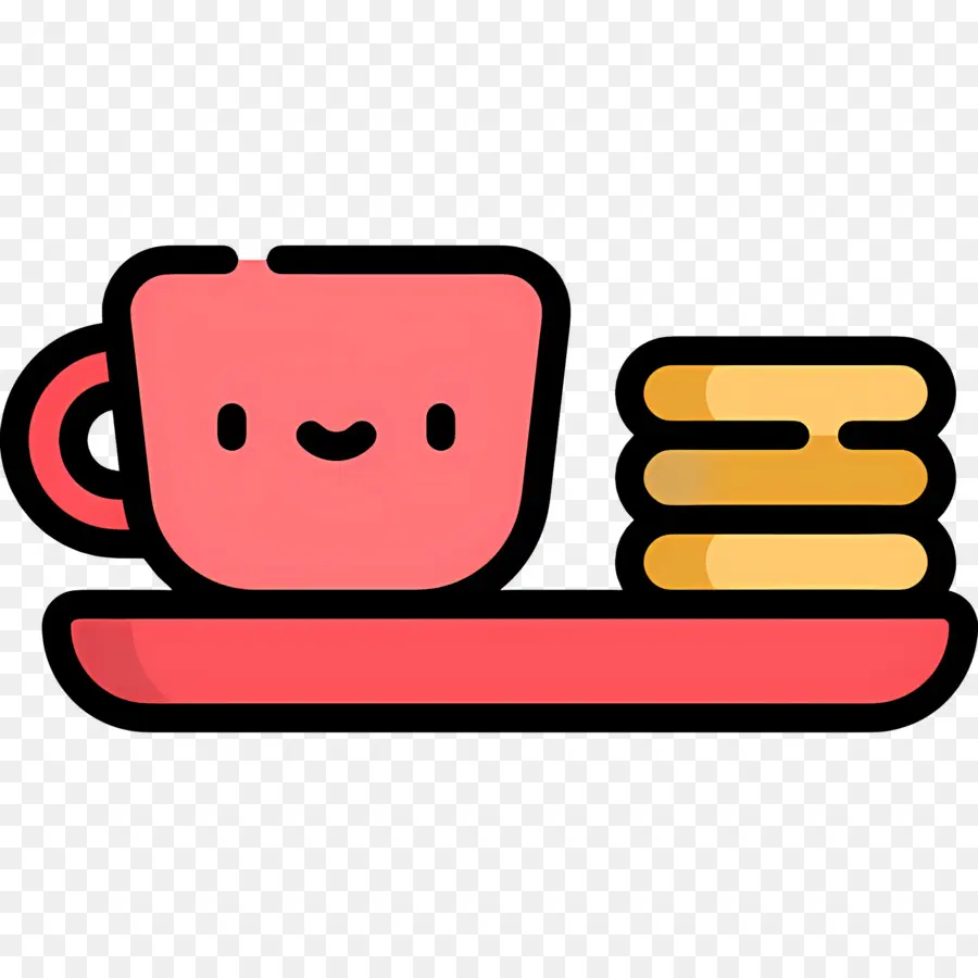 Chocolat Chaud Et Biscuits，Tasse Rouge Avec Des Biscuits PNG