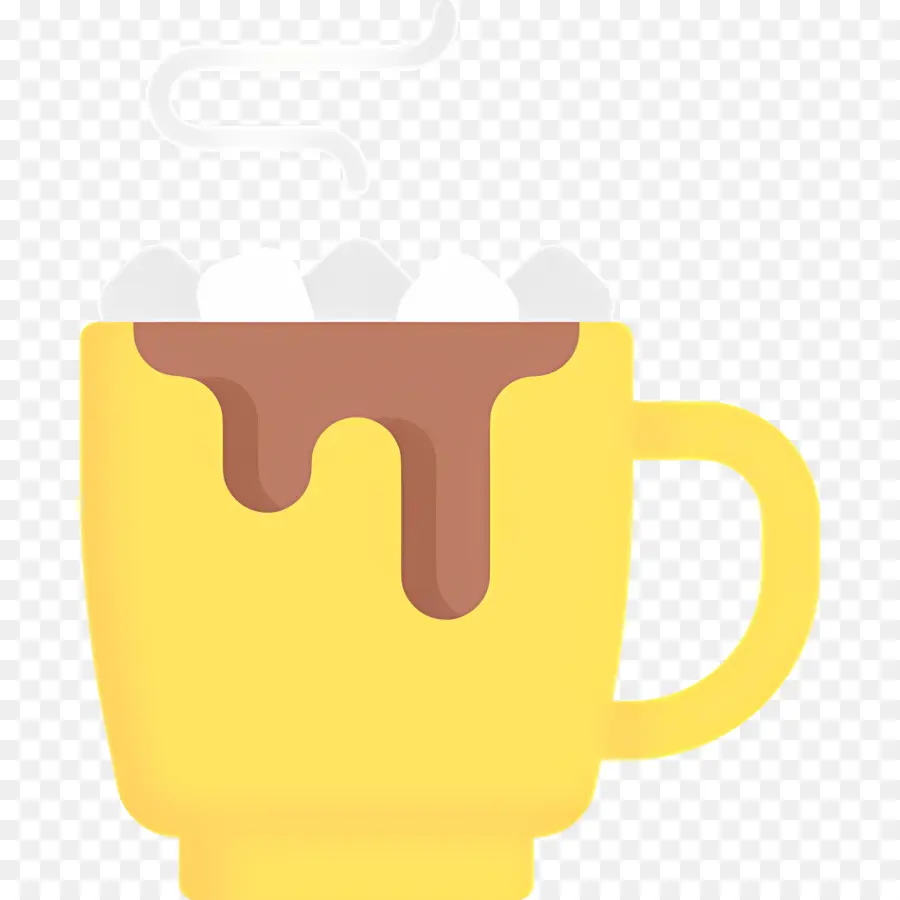 Chocolat Chaud à La Guimauve，Tasse Orange PNG