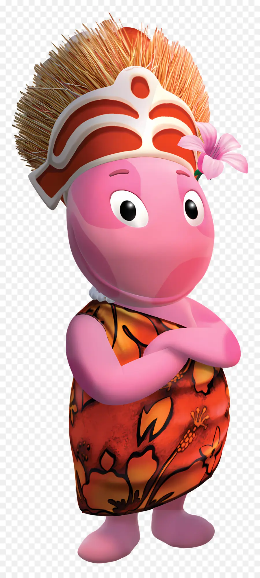 Les Mélodilous，Personnage Rose En Tenue Traditionnelle PNG