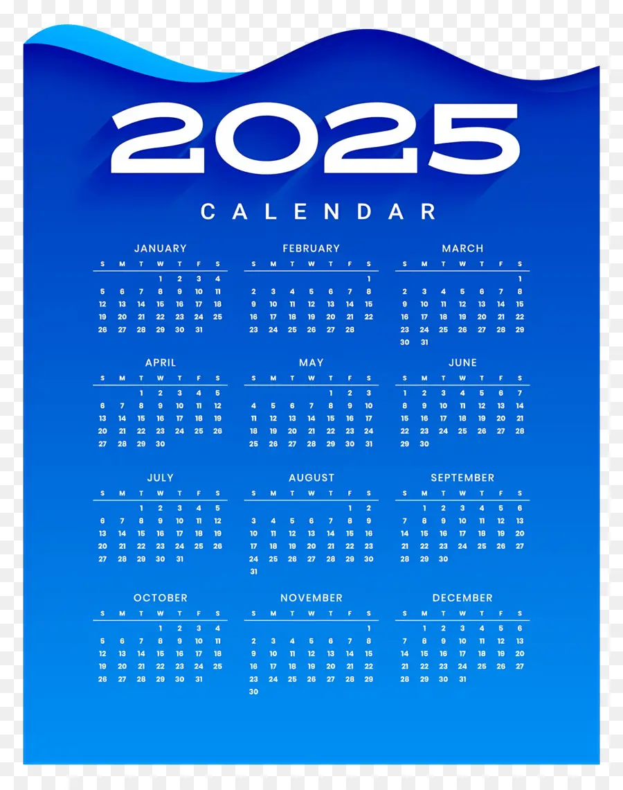 Calendrier 2025，Année PNG