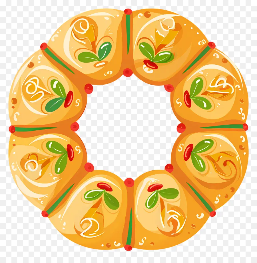 Pain De Noël Espagnol，Couronne De Pain Décorative PNG