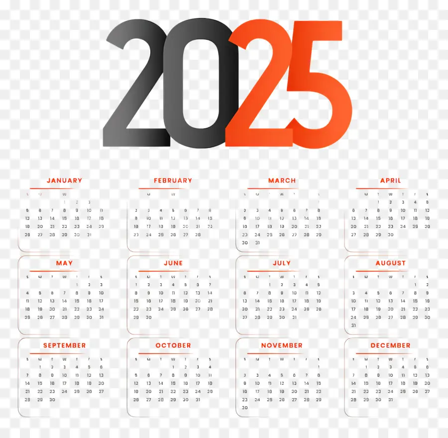 Calendrier 2025，Année PNG