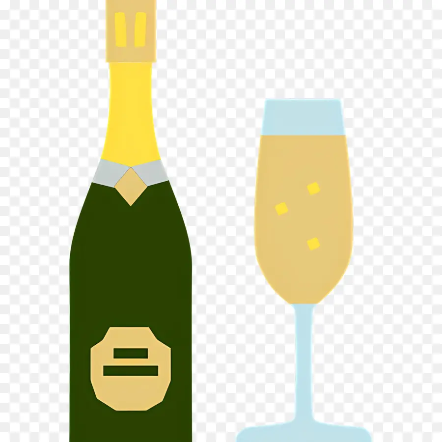 Bouteille De Champagne，Champagne Et Verre PNG