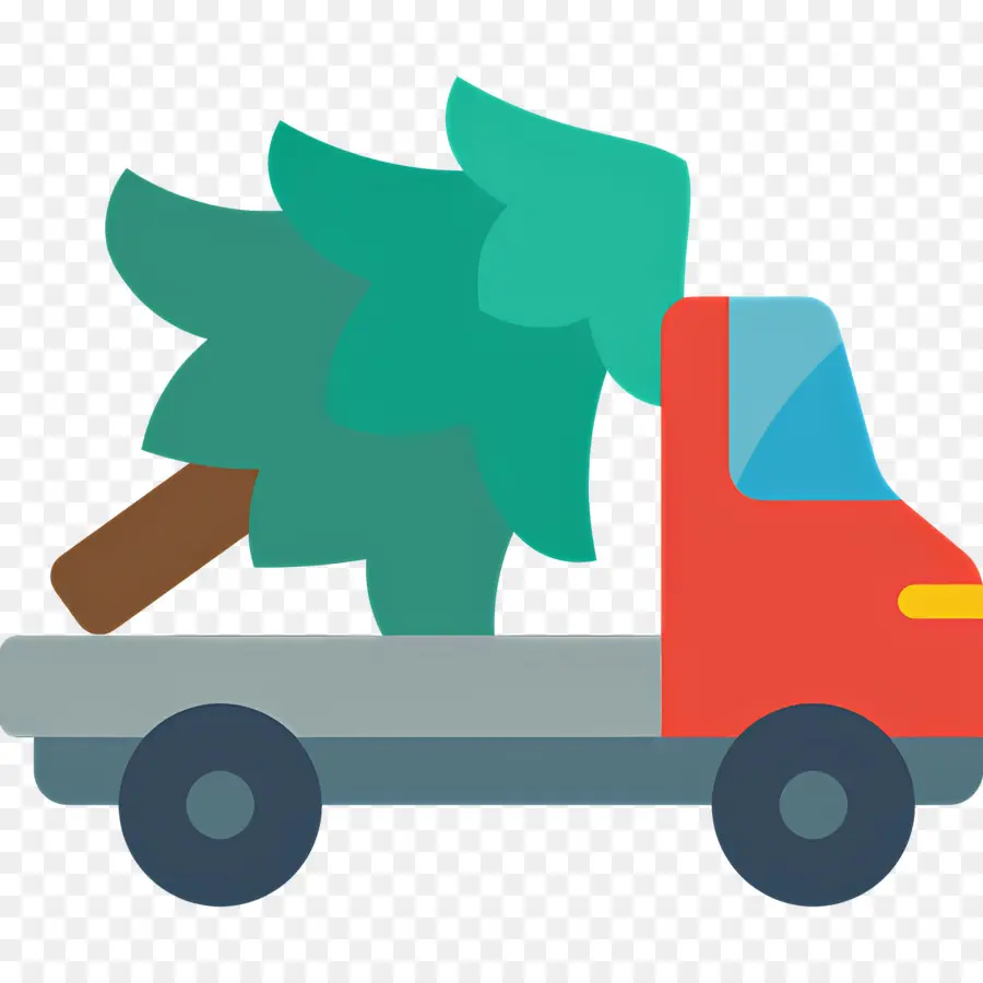 Camion De Noël，Camion Avec Arbre PNG