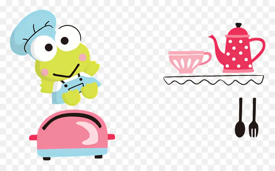 Keroppi，Grenouille Verte Du Chef PNG