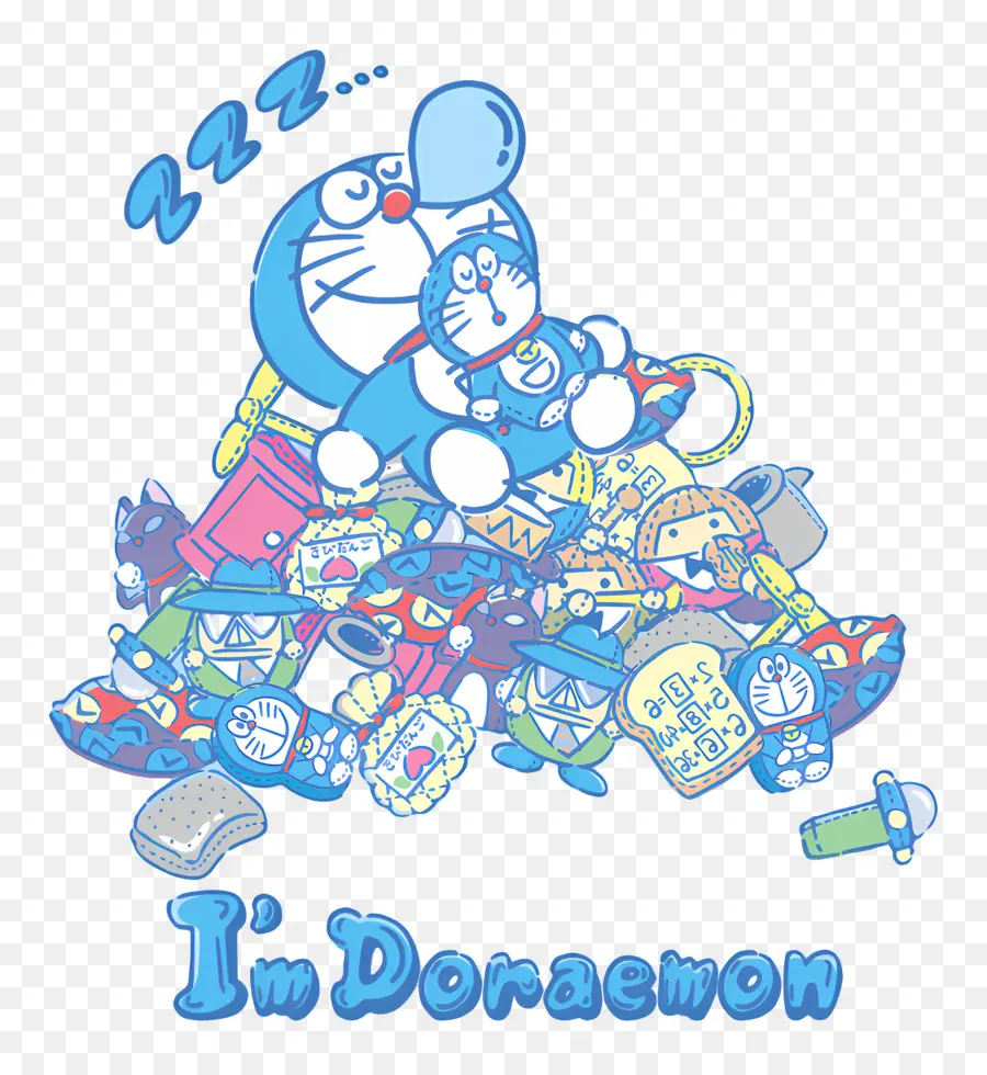 Doraemon，Personnage De Dessin Animé Endormi PNG