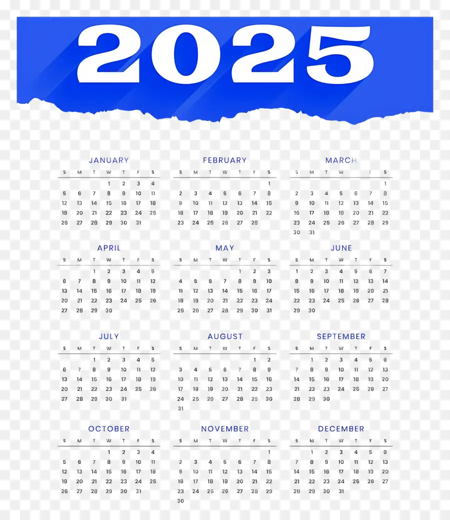 Calendrier 2025，Année PNG