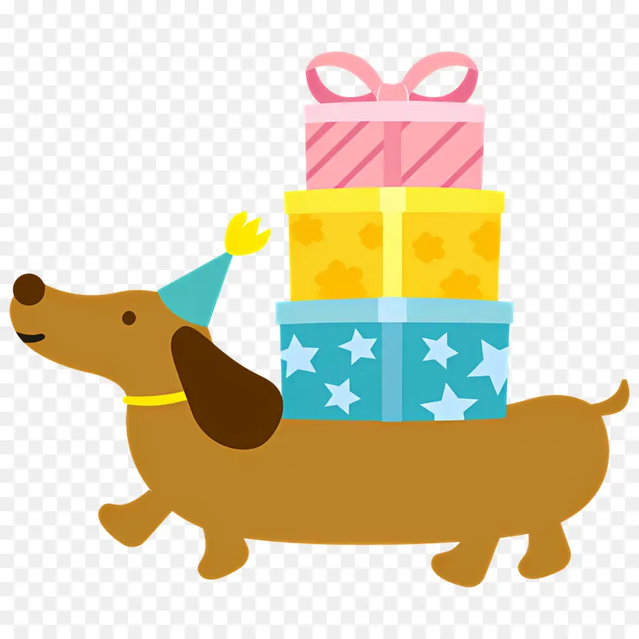 Chien De Noël，Chien Avec Des Cadeaux PNG