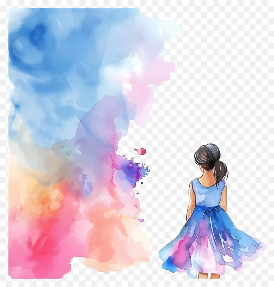 Enfant Aquarelle，Fille Aquarelle PNG