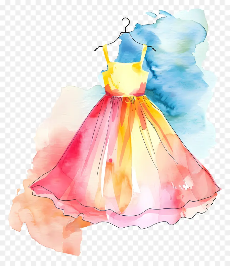 Robe Aquarelle，Robe Colorée PNG