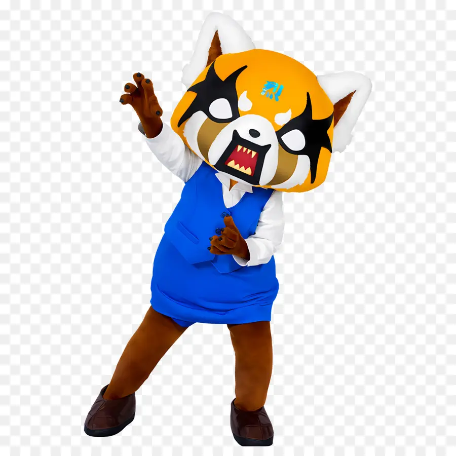 Aggretsuko，Panda Roux En Tenue Bleue PNG