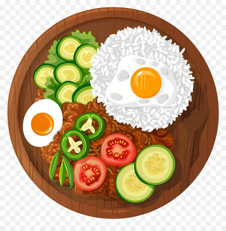 Nasi Gros，Assiette De Nourriture PNG