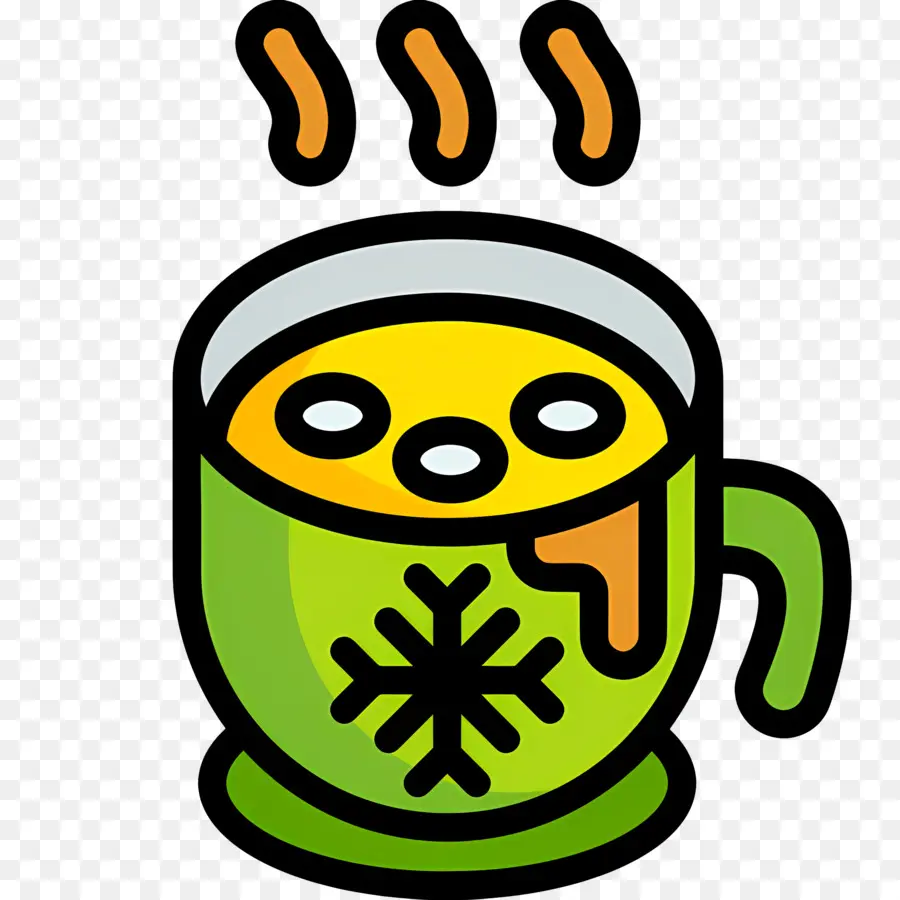 Chocolat Chaud De Noël，Tasse Verte PNG