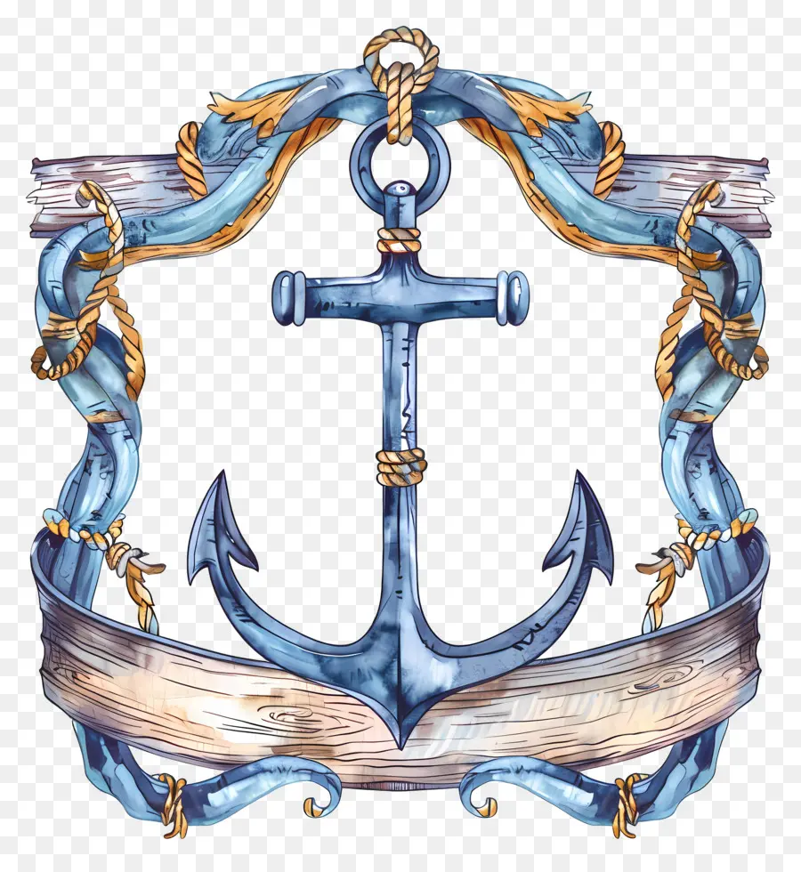 Cadre Pirate，Ancre Bleue PNG