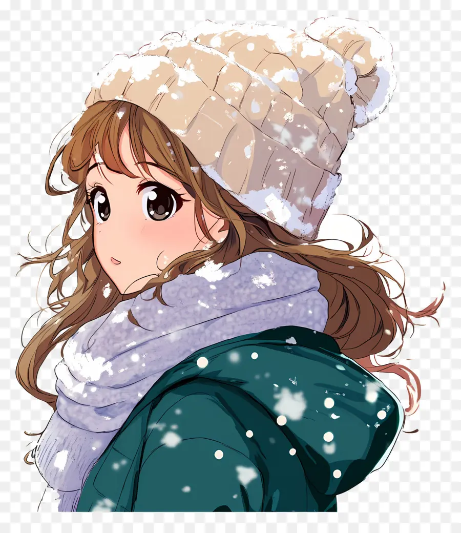 Fille D'hiver，Fille Anime En Hiver PNG