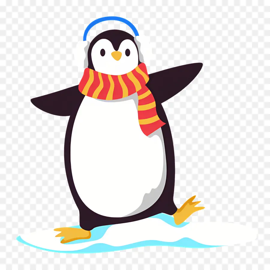 Pingouin De Noël，Pingouin Sur Glace PNG