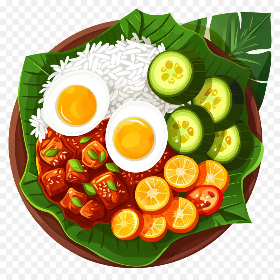 Nasi Gros，Riz Et Curry PNG