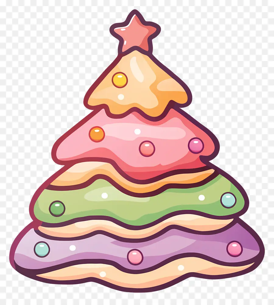 Biscuit De Noël，Sapin De Noël Coloré PNG