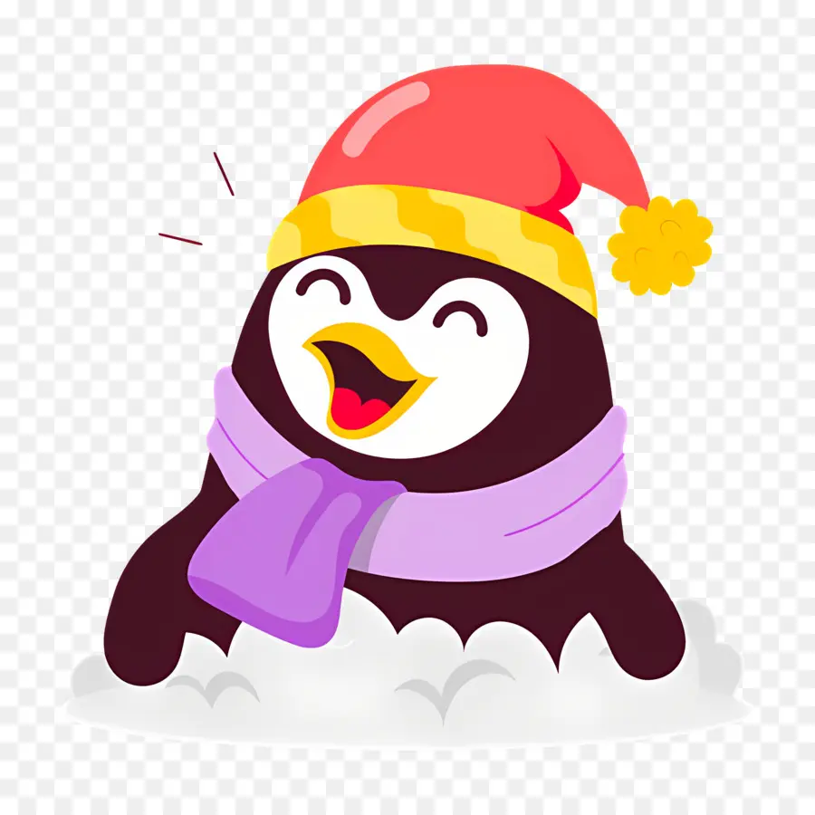 Pingouin De Noël，Pingouin Avec Chapeau PNG