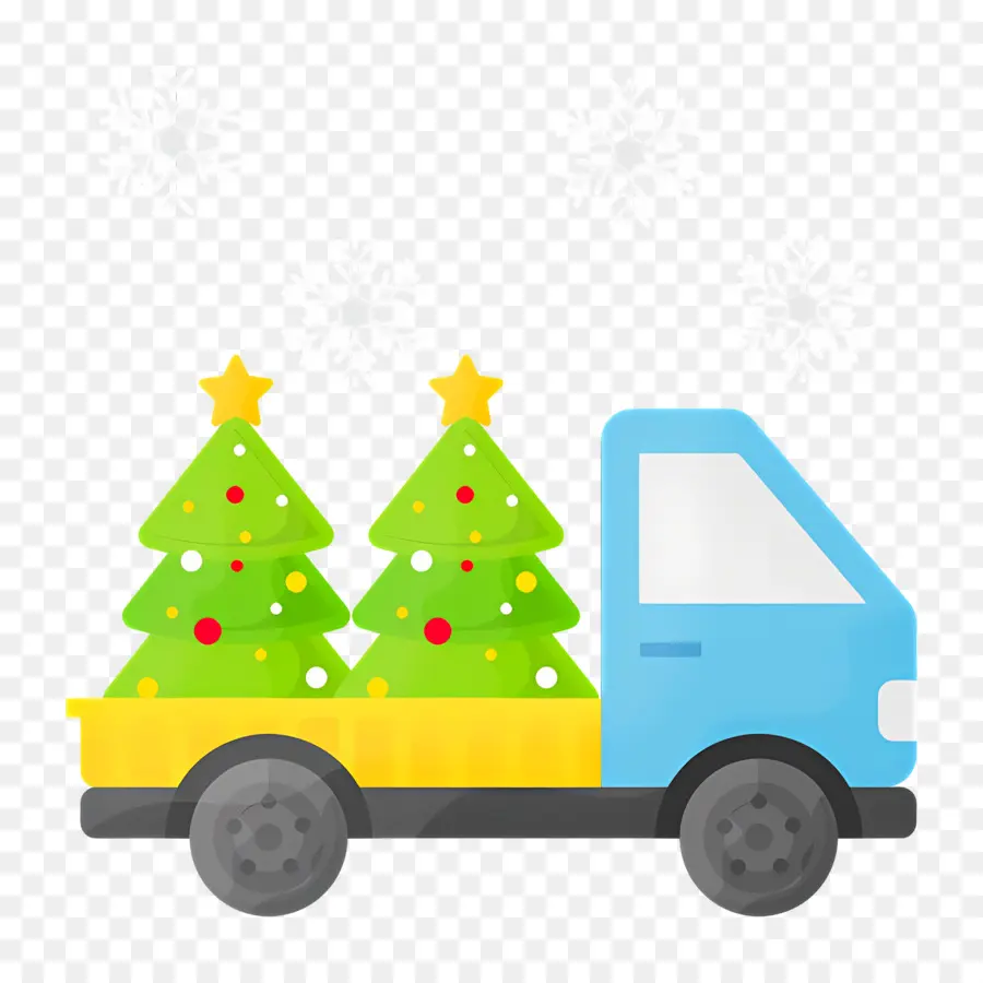 Camion De Noël，Arbres De Noël Sur Camion PNG