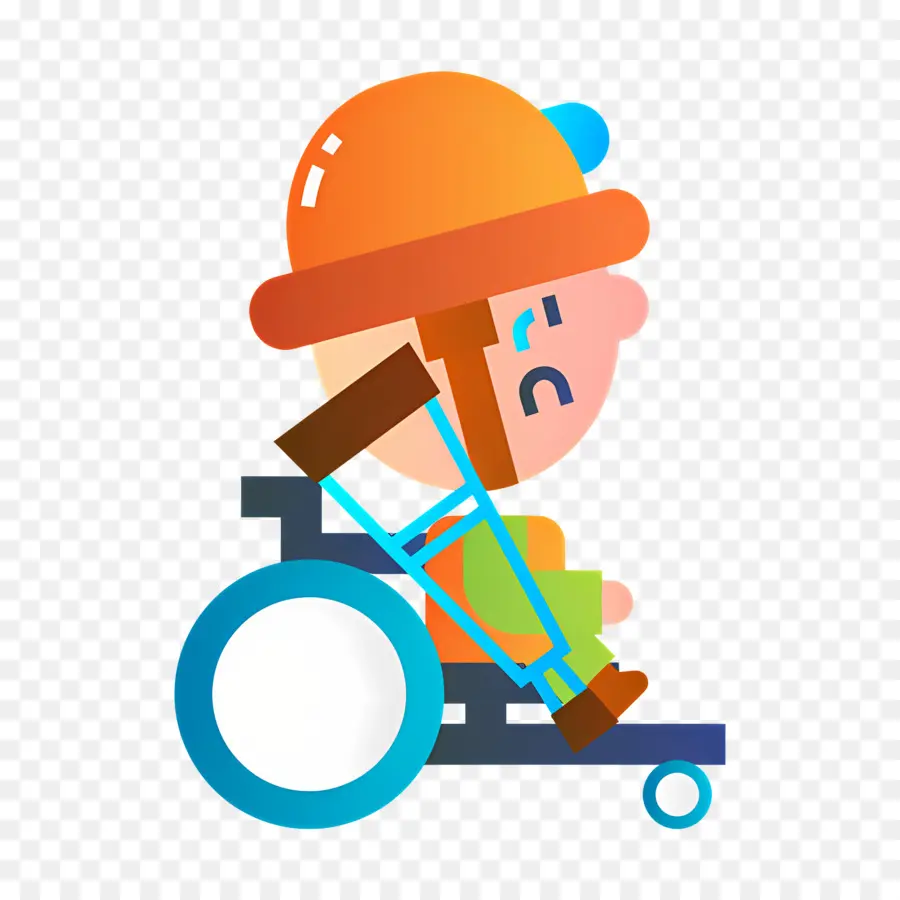 Personnes Handicapées，Personne En Fauteuil Roulant Avec Béquilles PNG