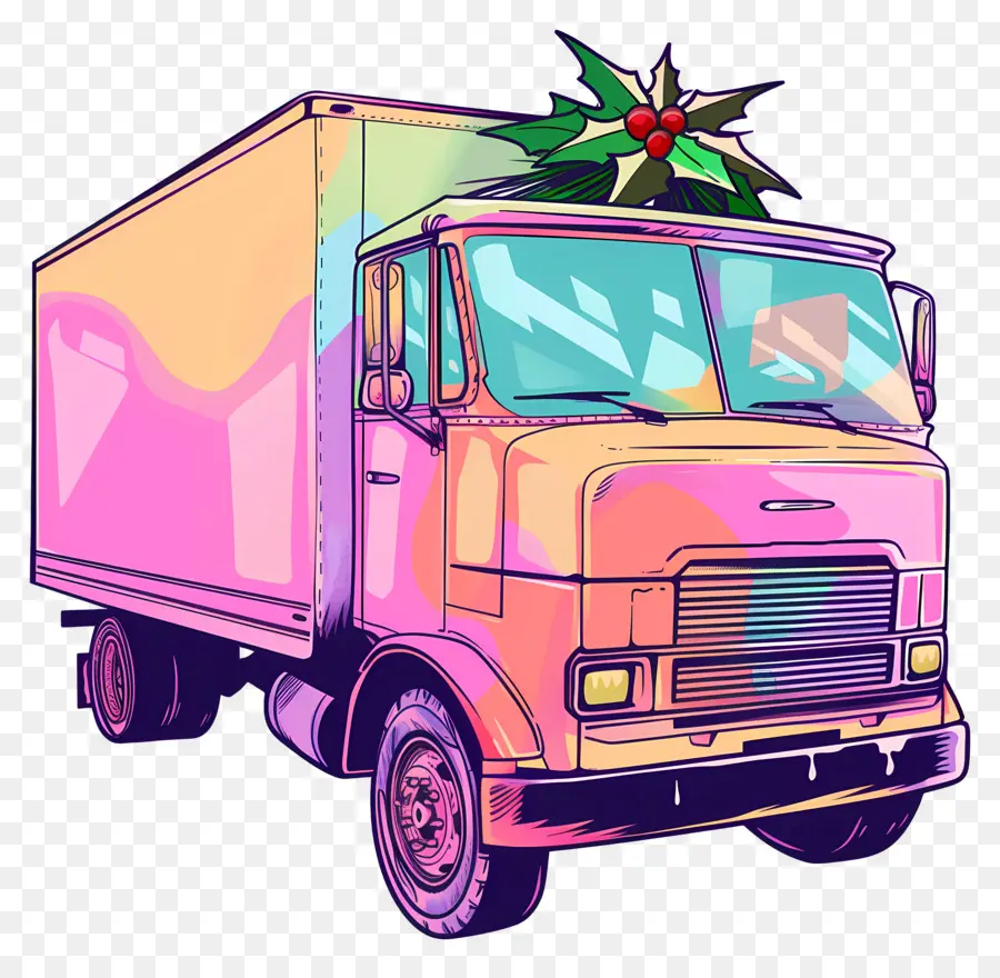 Camion De Noël，Camion Coloré PNG