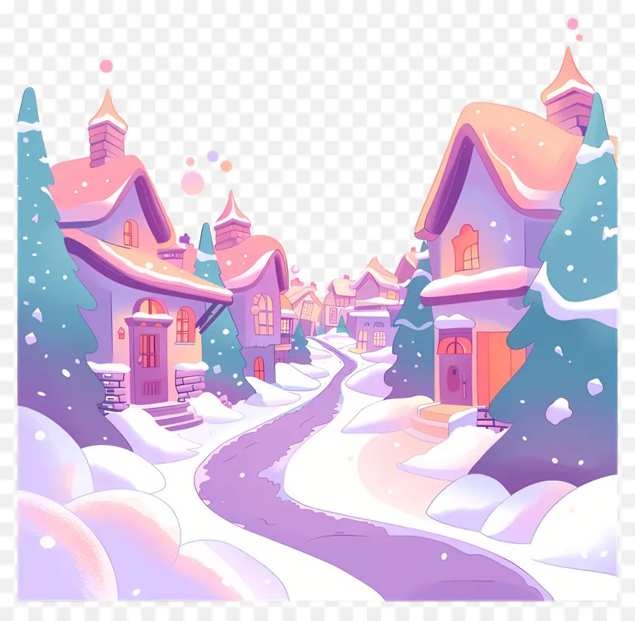 Ville De Noël，Village Enneigé PNG