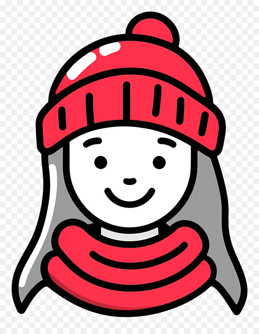 Fille D'hiver，Fille De Dessin Animé Au Chapeau Rouge PNG