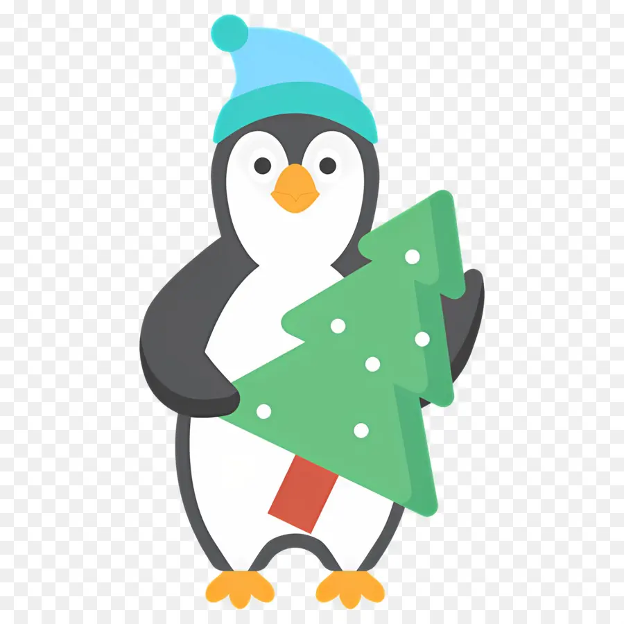 Pingouin De Noël，Pingouin Avec Arbre De Noël PNG